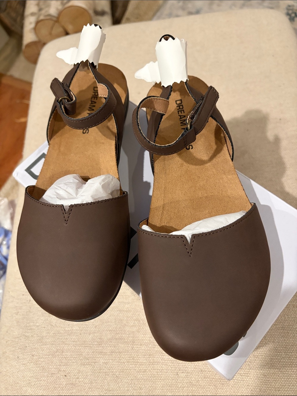 Dream Pairs Dark Brown Closed Toe Arch Support Sandals/NIB/6 - Picture 9 of 15